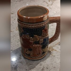 Vintage Ceramic Mug with Colorful Design